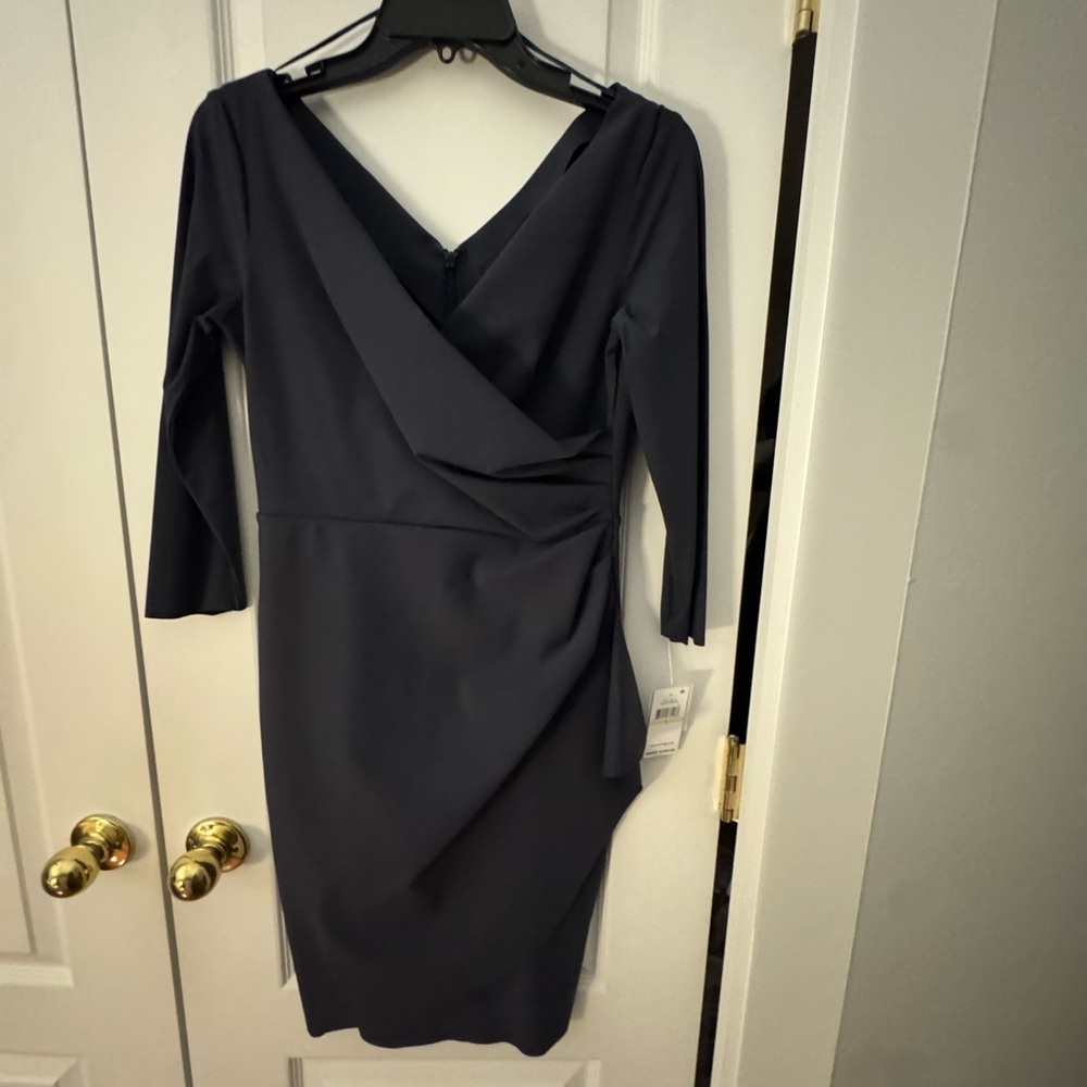 Alex Evenings Charcoal Long Sleeve Dress